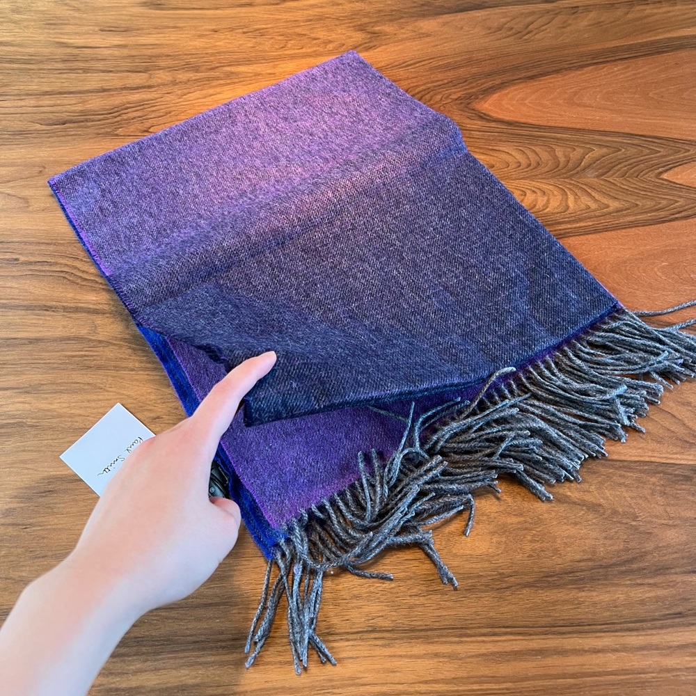 NWT Paul Smith Purple Wool Cashmere Scarf